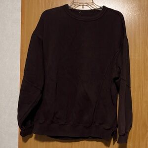 Aerie Tre Chic Dark Brown crew Sweatshirt
